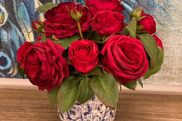 aranjament flori artificiale trandafiri rosii Red Roses Ethan Allen