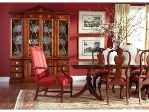 scaun dining din lemn tapitat Buckingham Queen Anne Ethan Allen Select Design